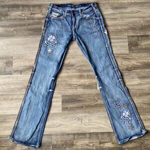 Affliction Women's Blue and Silver Jeans